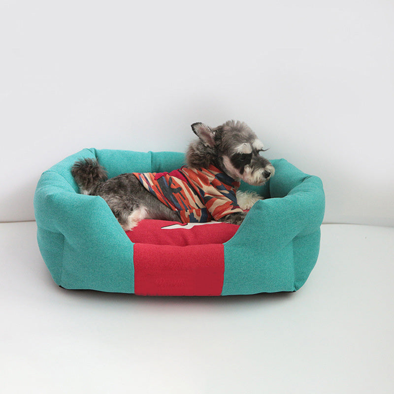 Cama cómoda para perros con colores contrastantes cálidos y de moda para todas las estaciones