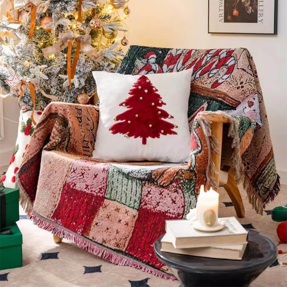 Christmas Knitted Jacquard Multifunctional Decorative Throw Blanket