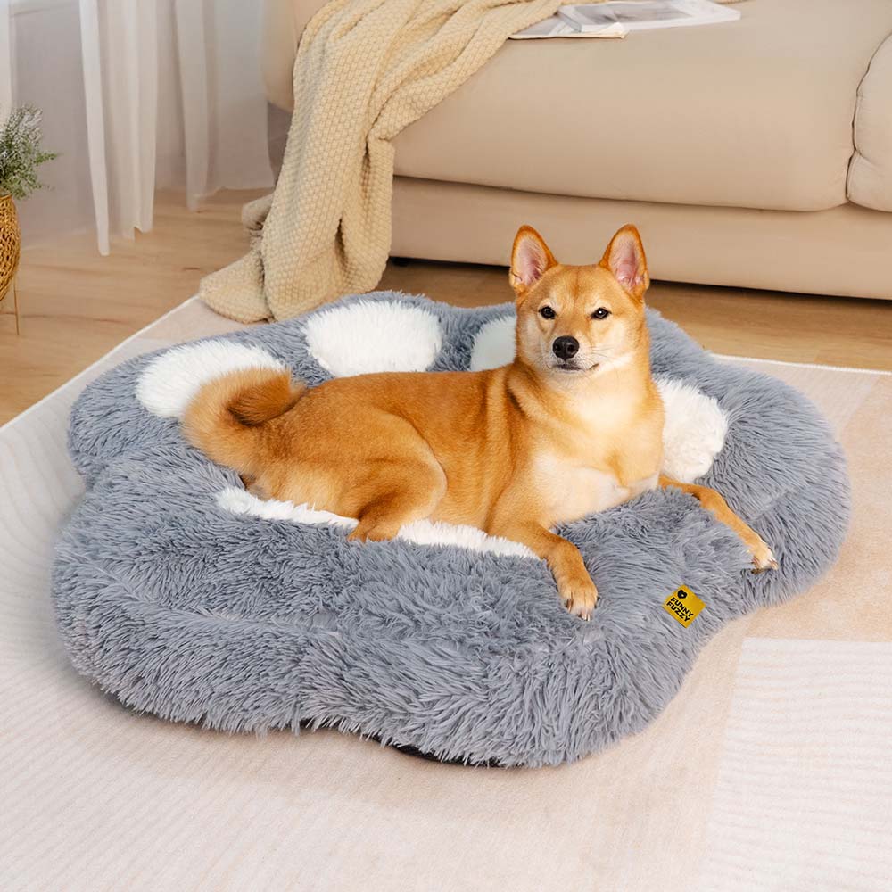 Washable Fluffy Non-Slip Cozy Dog Bed-Paw Spot