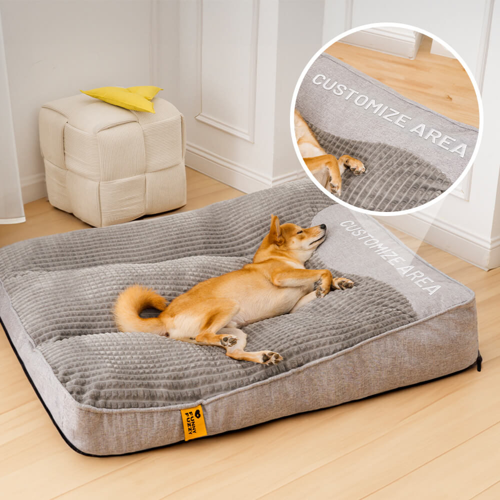 Cama de cojín para perros con protección de columna vertebral resistente a arañazos, gruesa, personalizada y grande