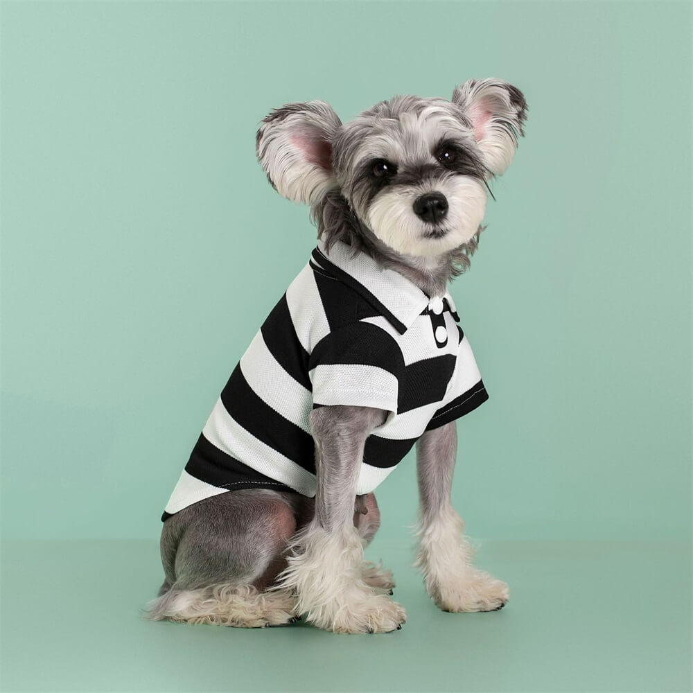 Striped Polo Dog Shirt - Classic Style for Your Pup