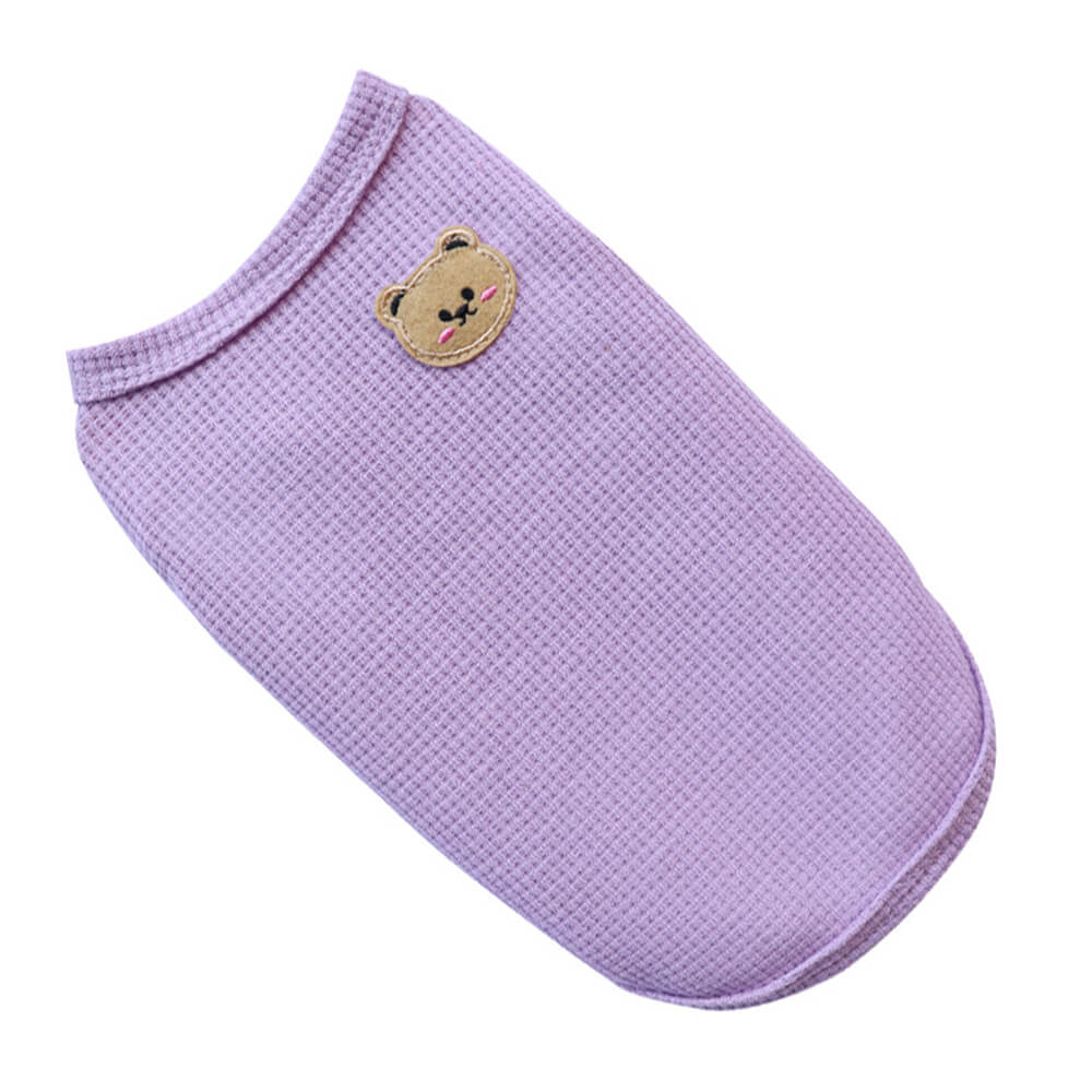 Pet Cat Dog Clothes Waffle Multicolor Vest