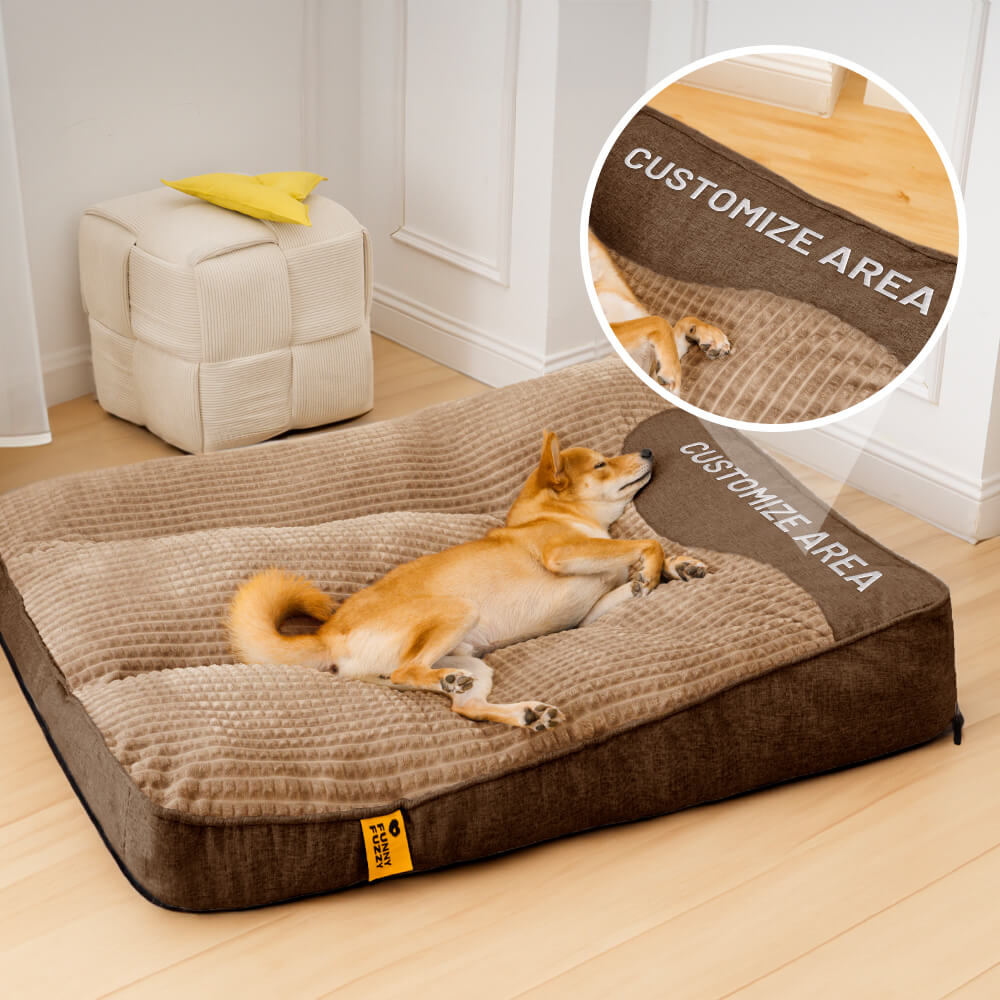 Cama de cojín para perros con protección de columna vertebral resistente a arañazos, gruesa, personalizada y grande