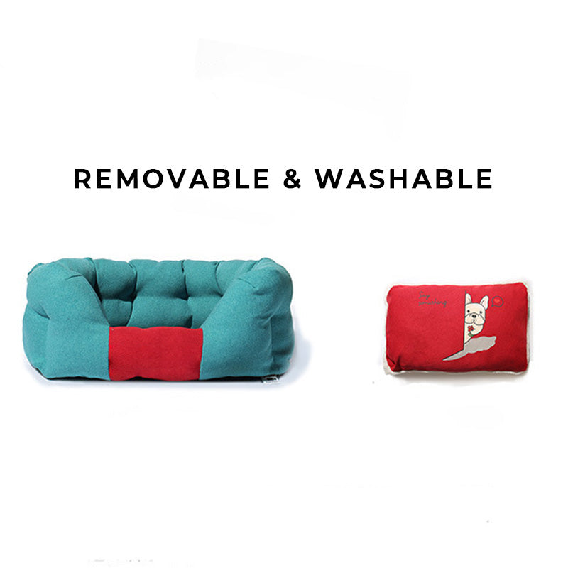 Fashionable All-season Warm Clashing Colours Cushy Dog Bed