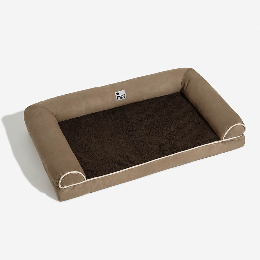 Faux Fleece & Suede Full Support Orthopedic Dog Bed