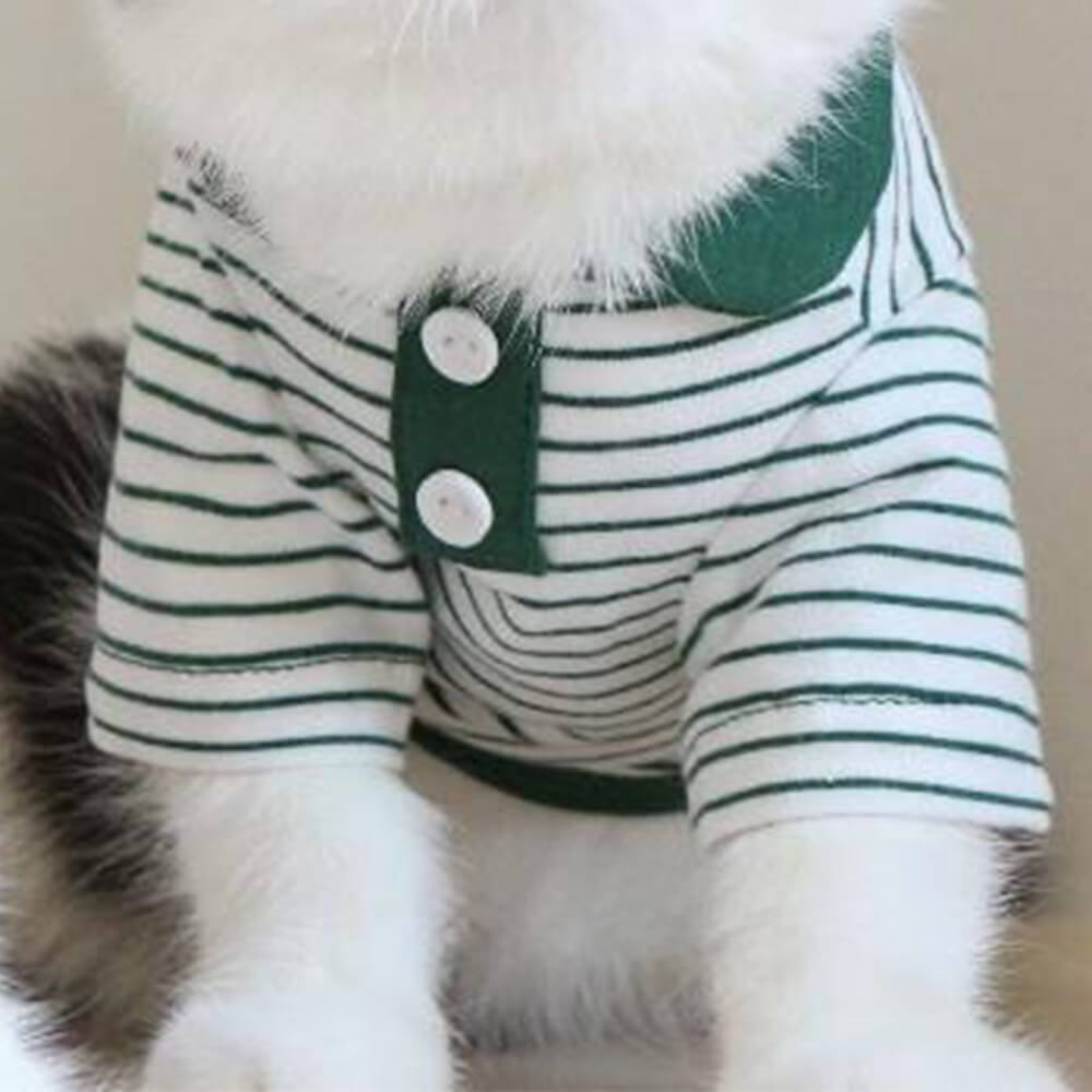 Soft Striped Pet Shirt – Available in Three Trendy Colors