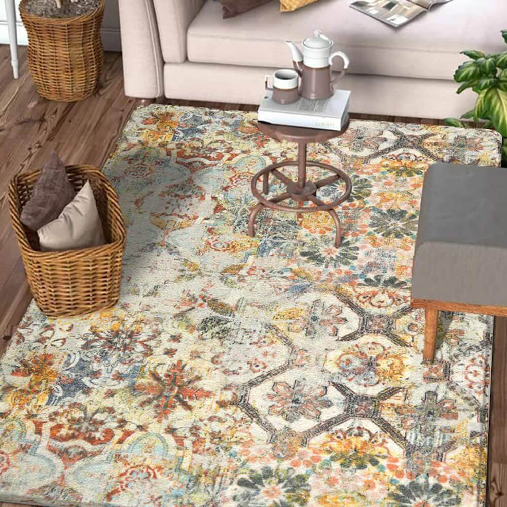 Anti-slip Vintage Print Pet Rug