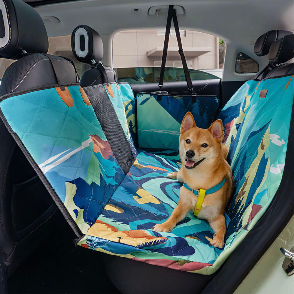 Areca Palm Print Waterproof Dog Car Seat Cover - Tropical Charm