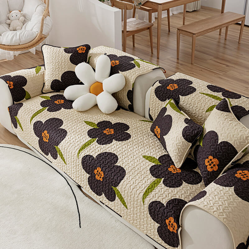 Flower Series Protective Couch Cover Premium Quality Multiple Materials