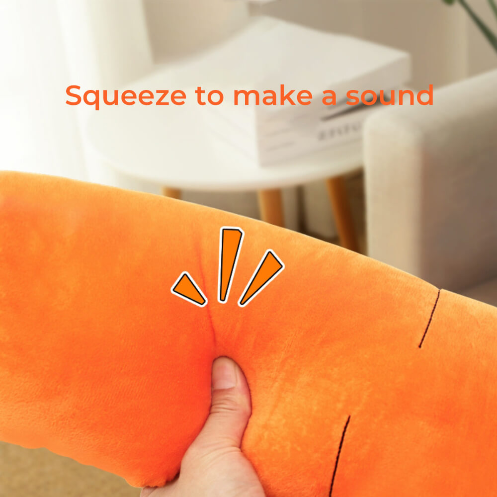 Carrot Squeaky Plush Toy Dog Interactive Toy