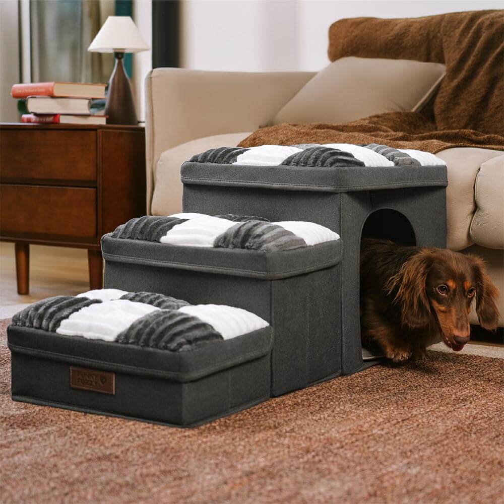 Cream Square Plaid Cozy Dog Mat Furniture Protector Cover Home Bundle 4pcs