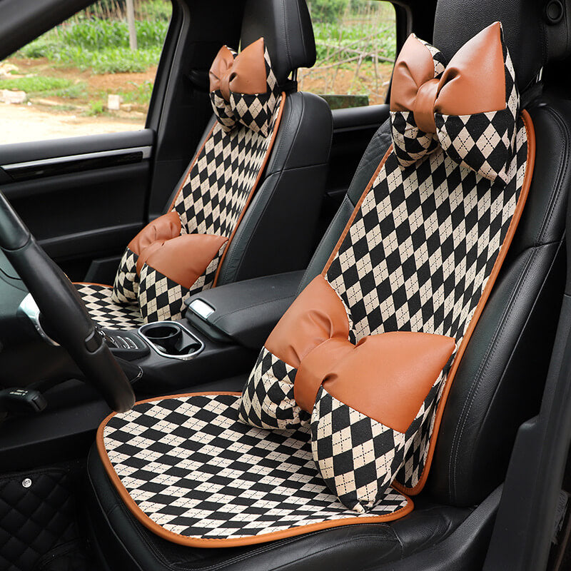 Classic Rhombus <tc><tc>Color</tc></tc> Juego completo de fundas para asiento delantero de coche antideslizantes a juego