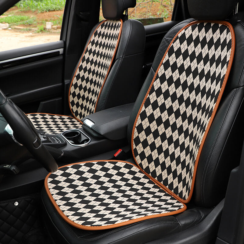 Classic Rhombus <tc><tc>Color</tc></tc> Juego completo de fundas para asiento delantero de coche antideslizantes a juego