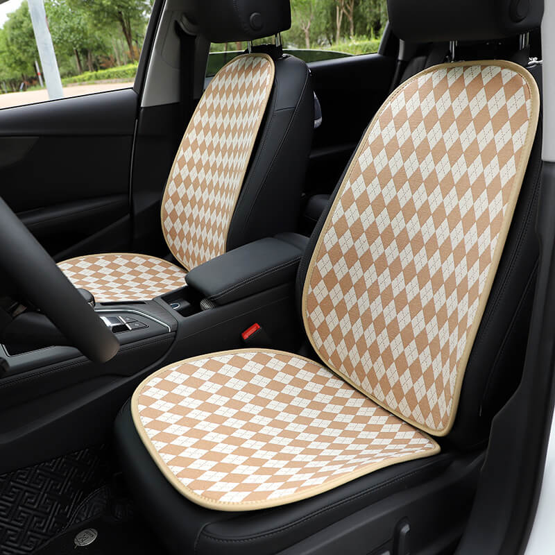 Classic Rhombus <tc><tc>Color</tc></tc> Juego completo de fundas para asiento delantero de coche antideslizantes a juego