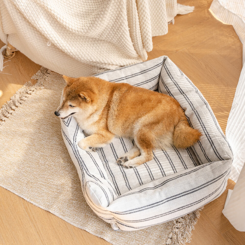 Classic Stripe All Seasons Breathable Dog Bed