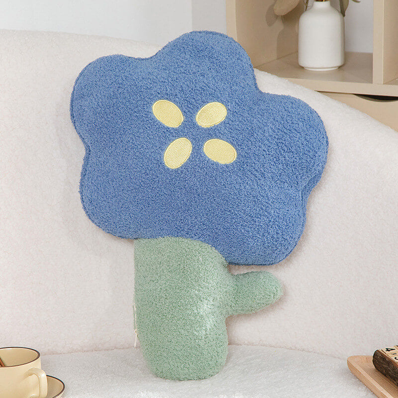 Colourful Flower Skin-friendly Teddy Fleece Sofa Cushion