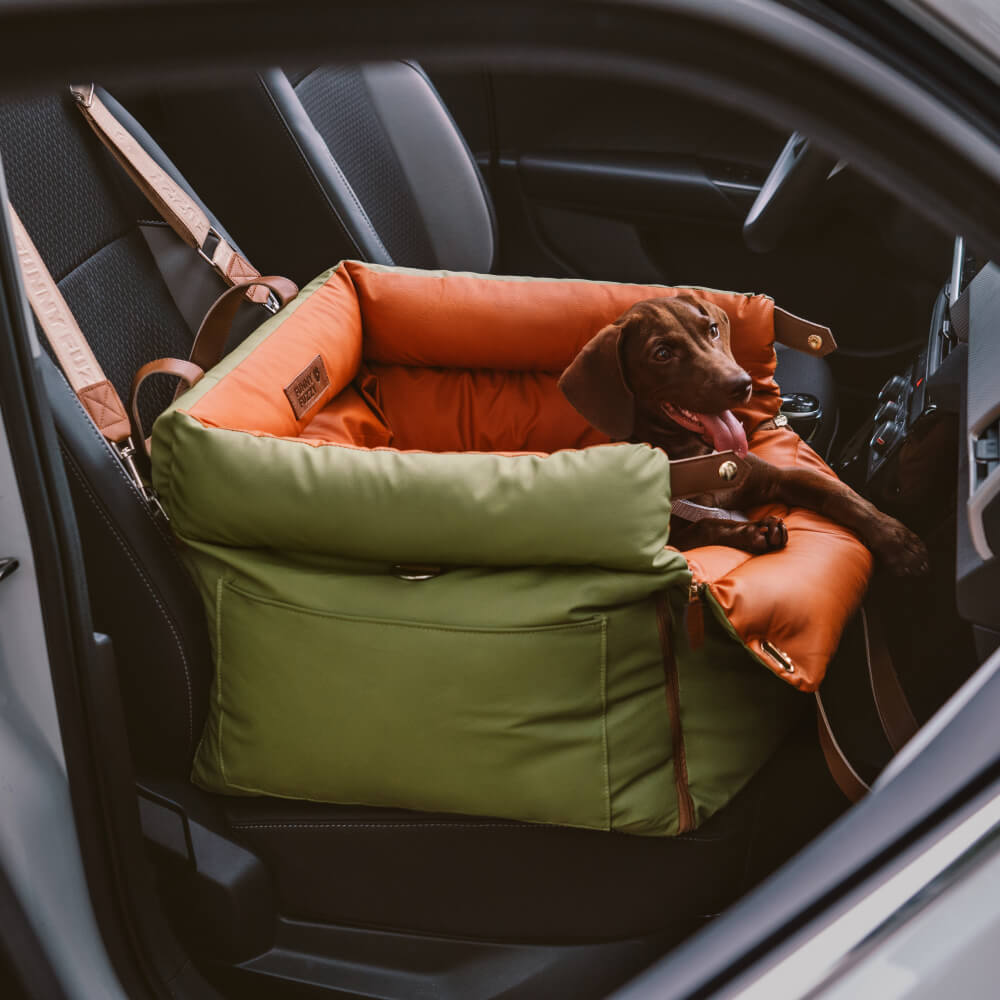 Cama elevadora para asiento de coche para perros de piel sintética de lujo - Urban Voyager