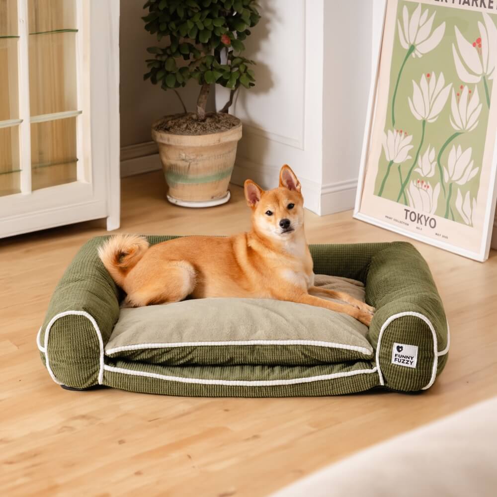 Zweilagiges orthopädisches Deluxe-Flanell-Schlafsofa für Hunde