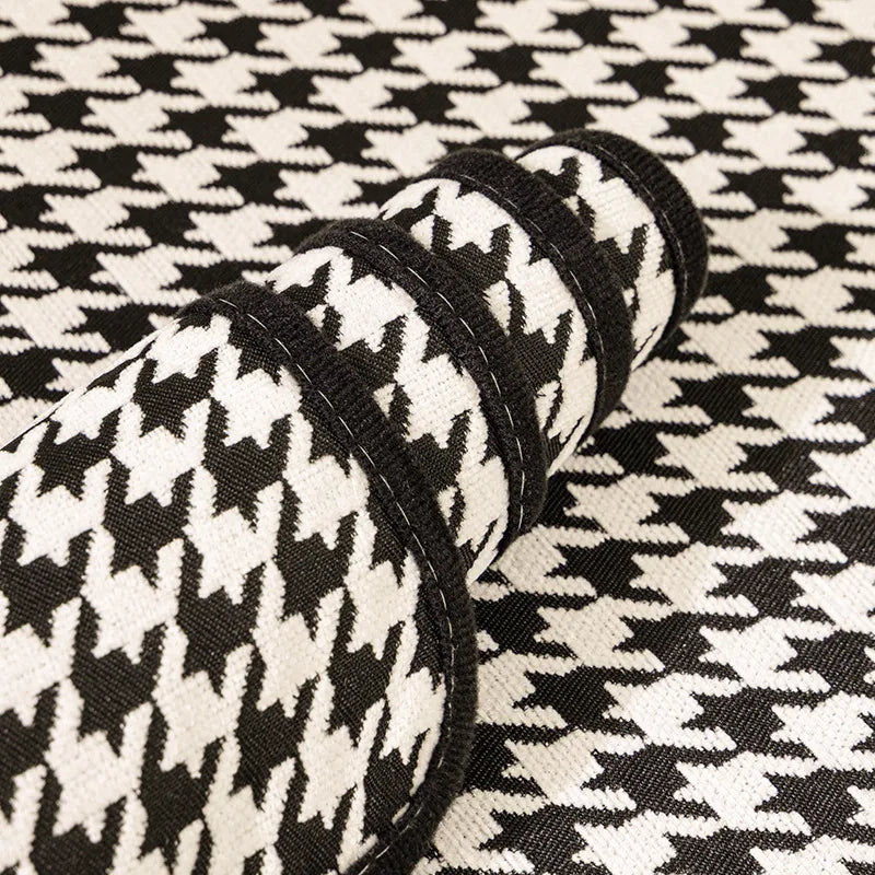 Capa de sofá lavável de chenille Houndstooth requintada