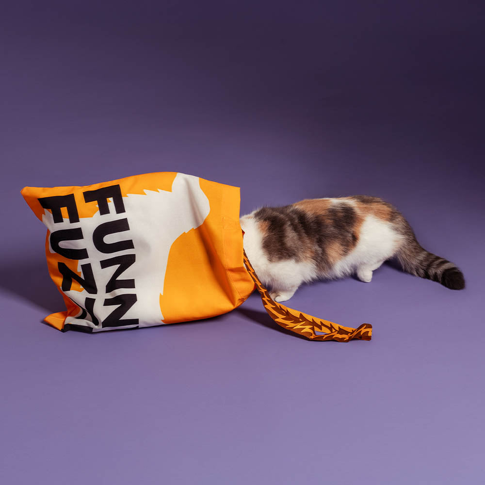 FUNNYFUZZY Recycled Foldable Canvas Tote Bag-Wagging Tails