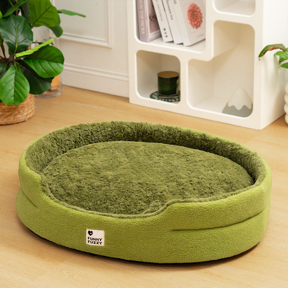 Cama de cachorro confortável multifuncional 2 em 1 Fluffy Fleece Moss