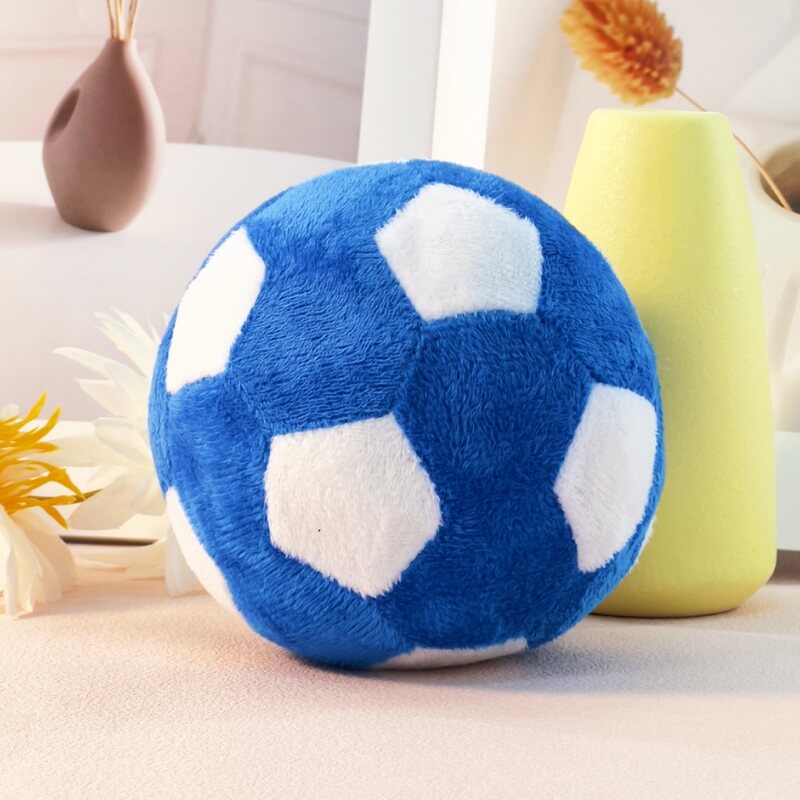 Juguete interactivo para masticar de peluche de fútbol, ​​juguete para perros chillón