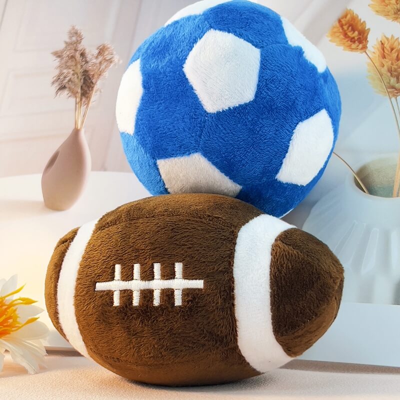 Football Plush Interactive Chew Toy Squeaky Dog Toy