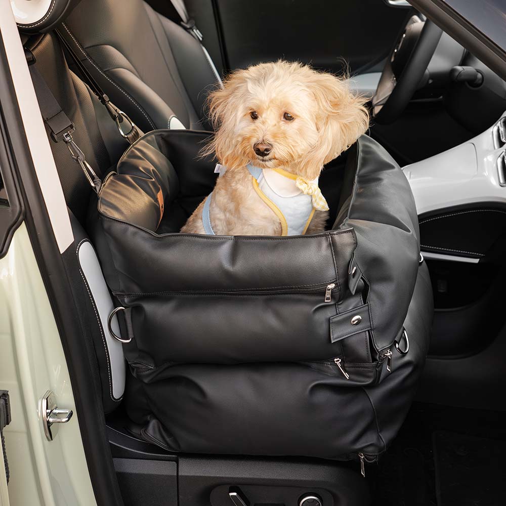 Cama con asiento de coche para mascotas para perros de cuero completo - Fort