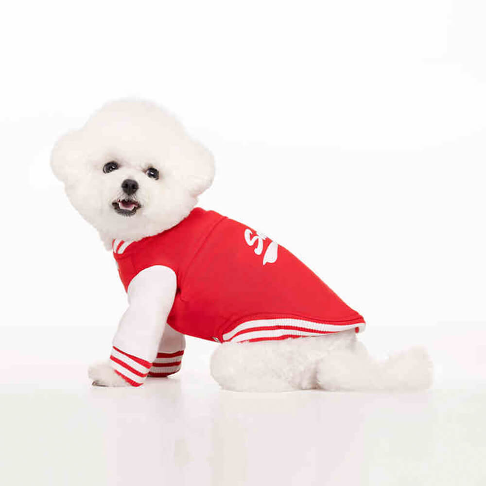 Chic Baseball Style Warm Stretch Silicone & Metal Logo Dog Jacket