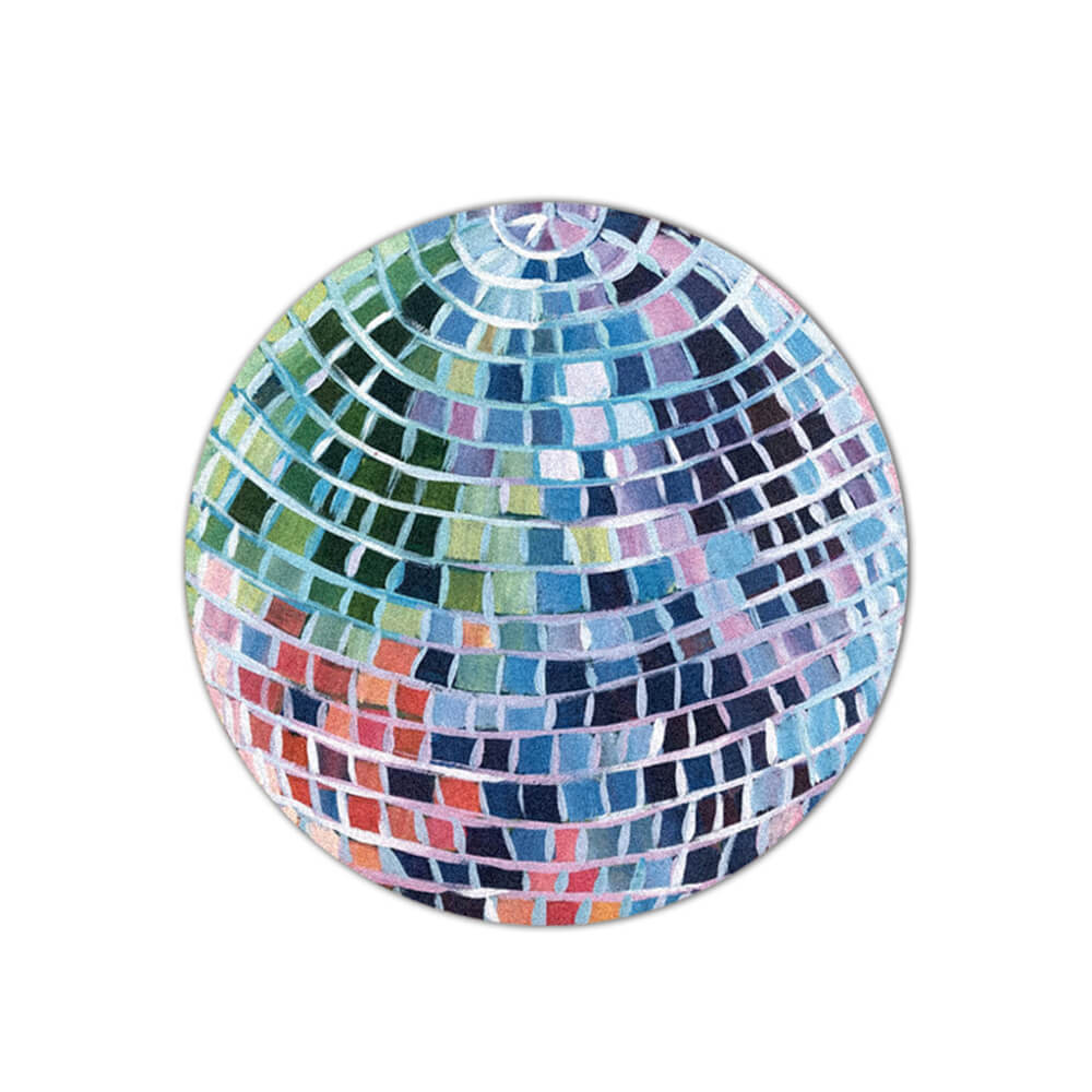 Disco Ball Color Block Faux Cashmere Round Rug