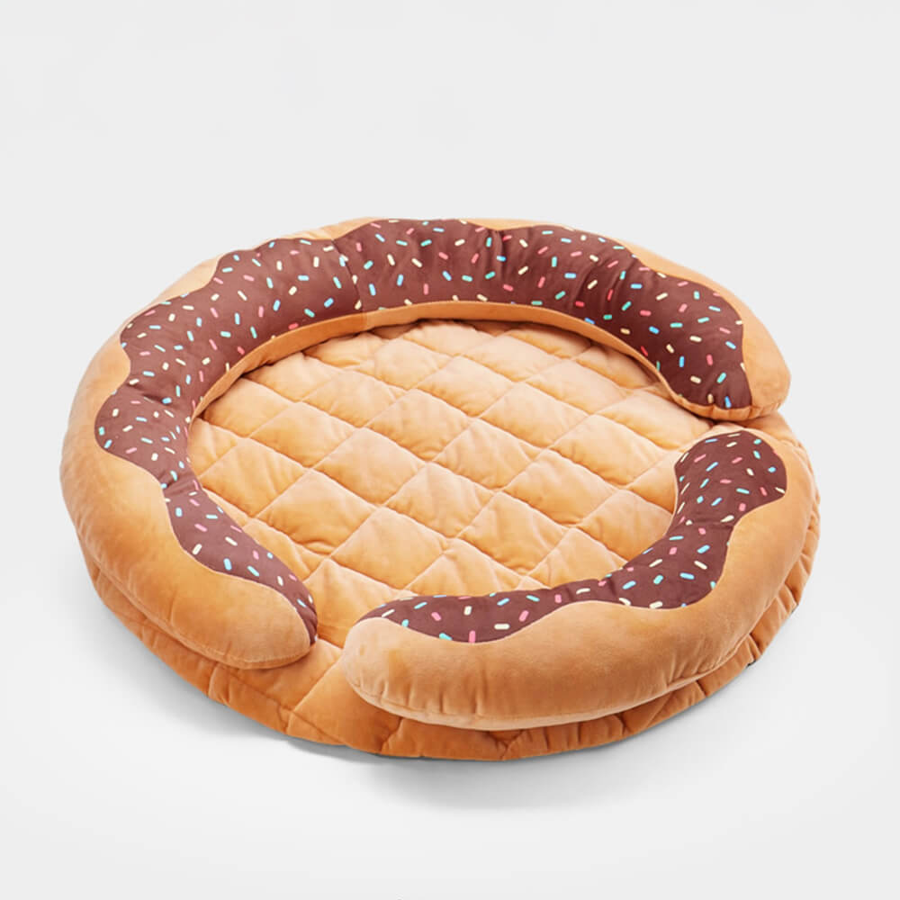 Donut Shaped Multi-Purpose Washable Dog & Cat Bed with Squeaky Pillow