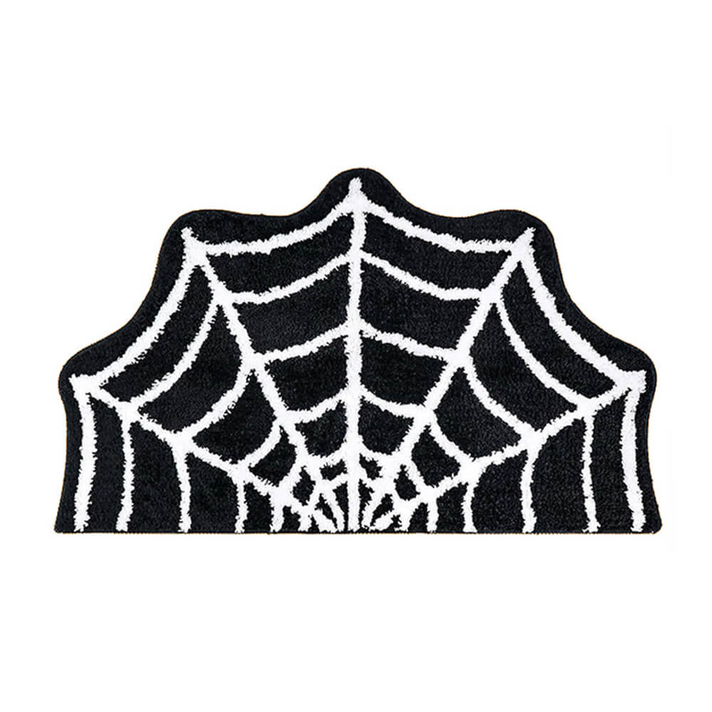 Luxurious Faux Cashmere Halloween Carpet - Soft and Spooky Spider Web Design Rug