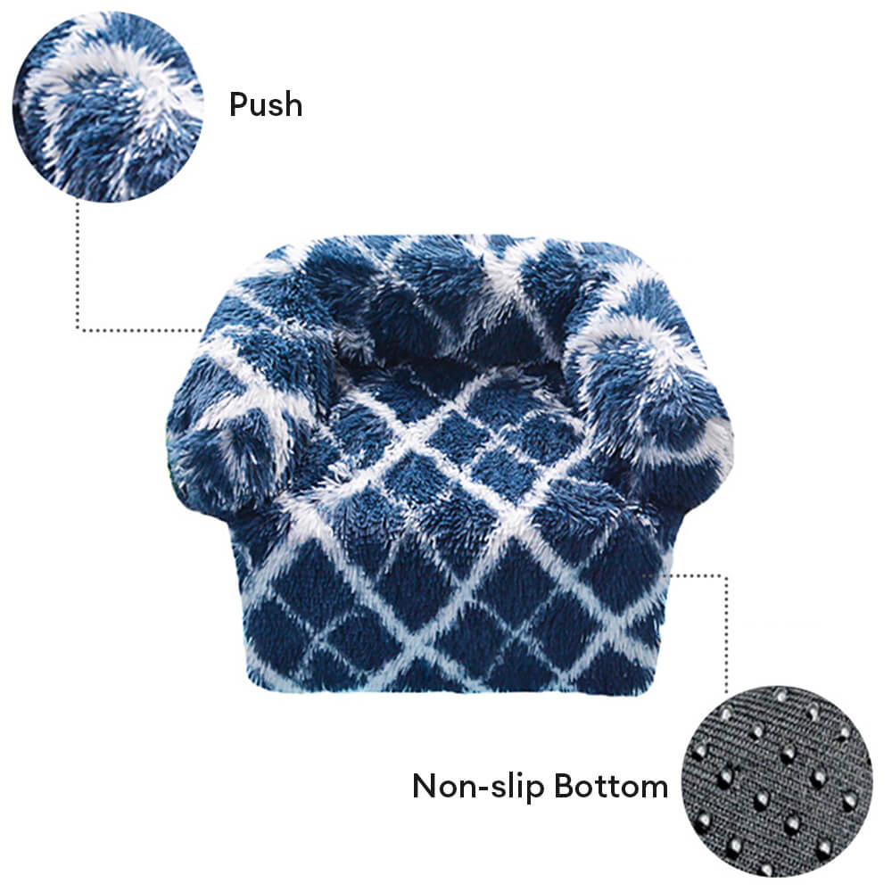 Luxury Plaid Comfort Plush Washable Dog & Cat Sofa Bed