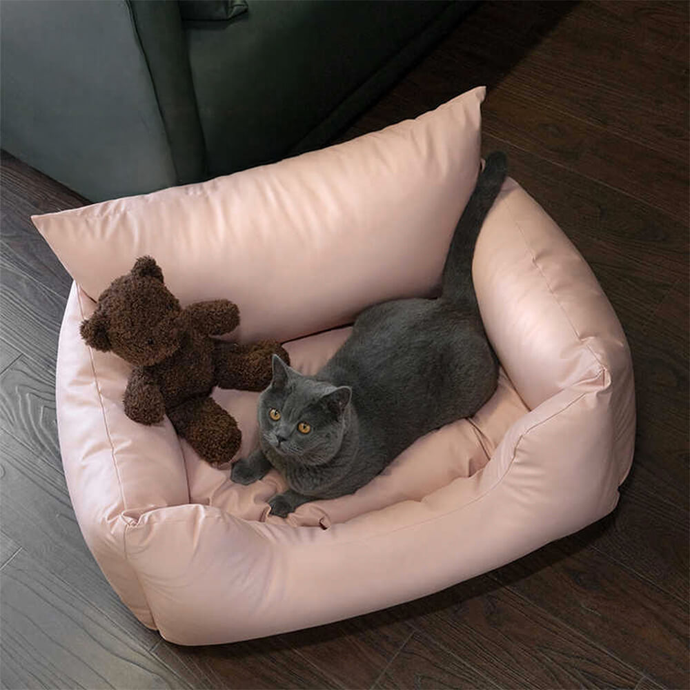 Luxury Waterproof Anti-Scratch High Backrest Detachable Dog & Cat Sofa Bed