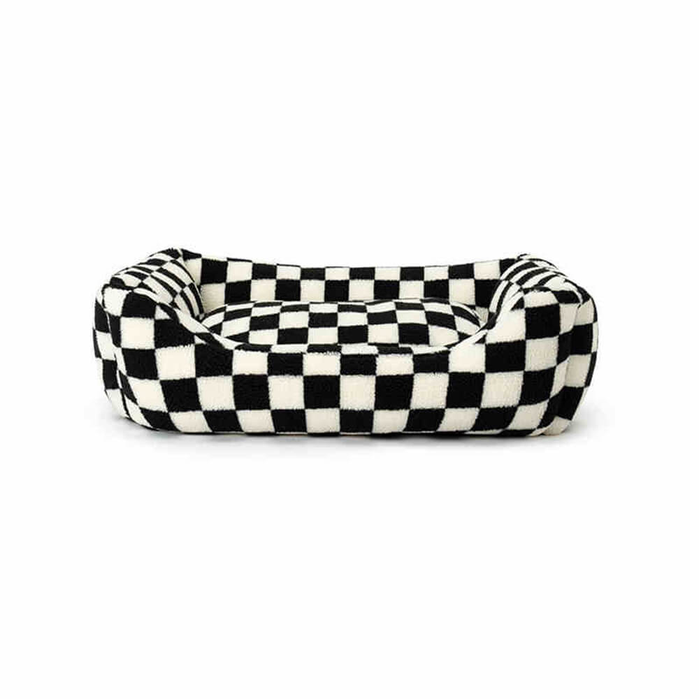 Stylish Checkerboard Warmth Removable Washable  Dog Sofa Bed