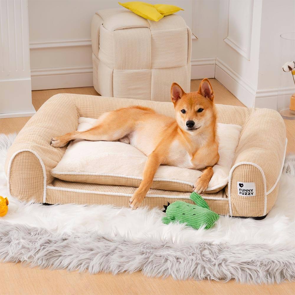 Zweilagiges orthopädisches Deluxe-Flanell-Schlafsofa für Hunde