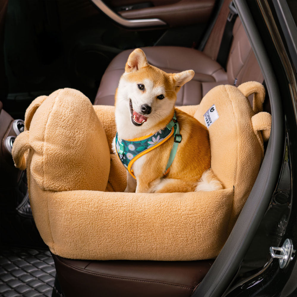 Protector de viaje, cómoda y gruesa cama para asiento de coche para perros de lana de cordero sintética