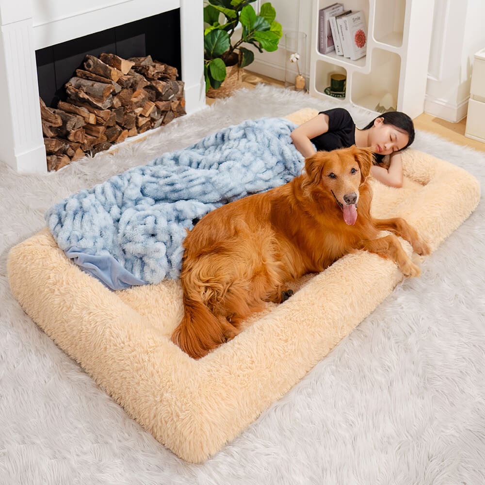 Ultimate Cozy Plush Extra Large Sleep Cama ortopédica mais profunda Cama para cachorro humano