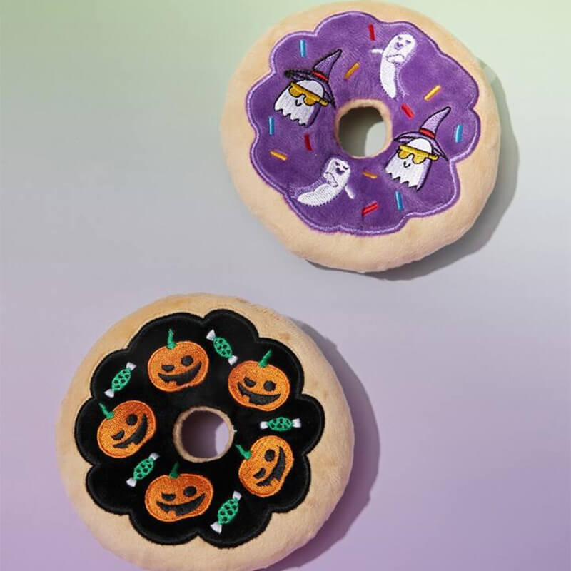 Halloween-Donut-Plüsch-Hundespielzeug