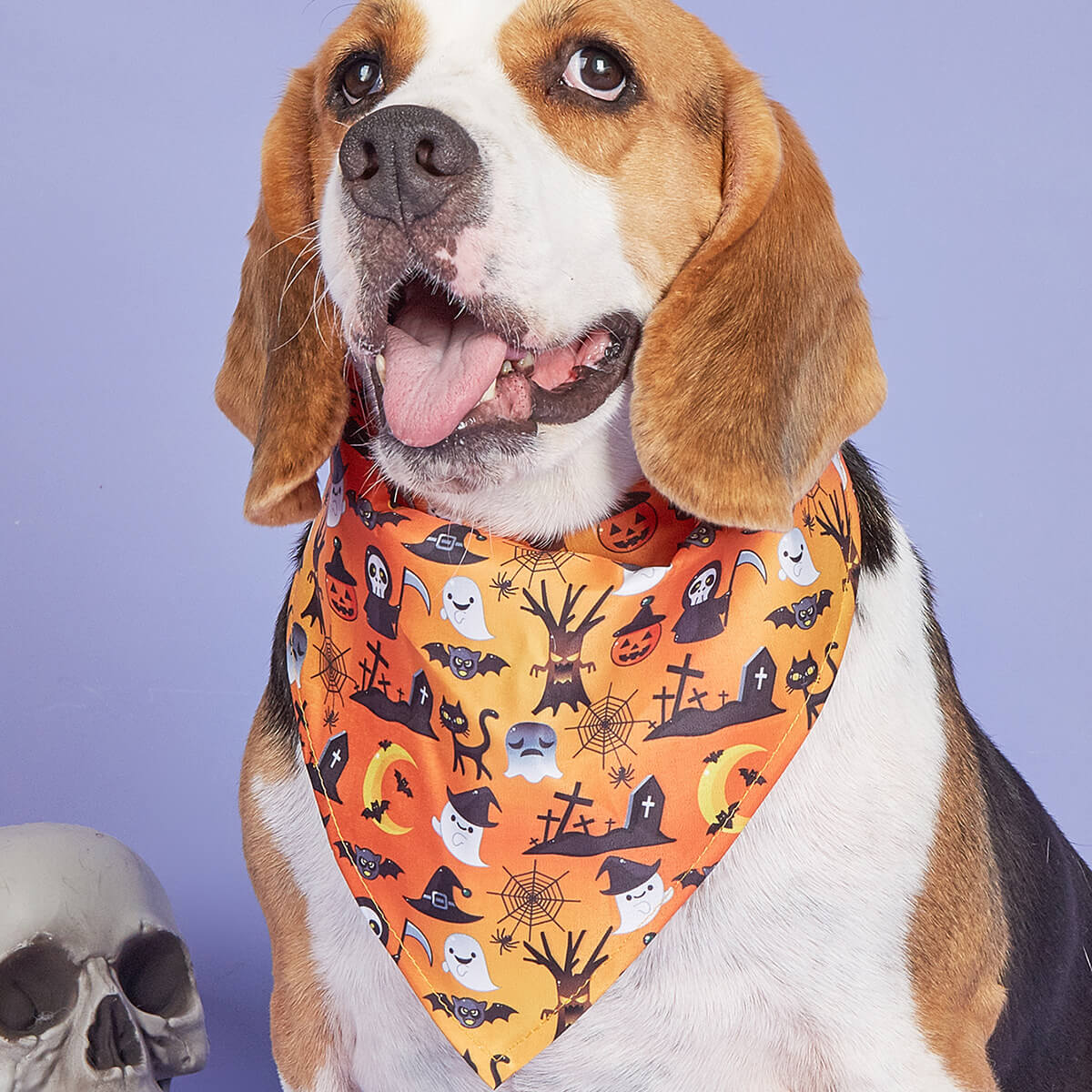 Babadores triangulares fantasma de abóbora de Halloween bandanas para cães