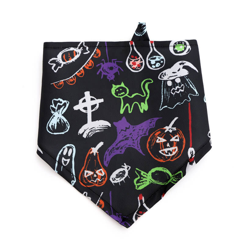 Bavoirs triangulaires fantômes de citrouille d'Halloween, bandanas pour chiens