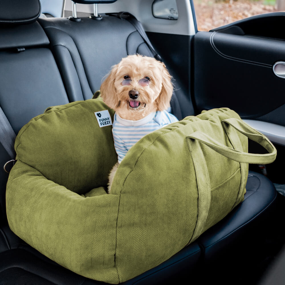 Cama de asiento de coche para perro cachorro de seguridad con refuerzo de viaje en espiga