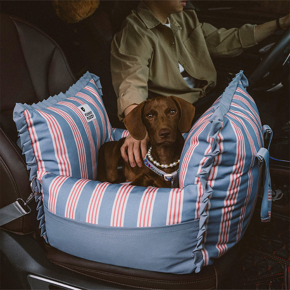 Elevador de asiento de coche para perros impermeable de seguridad de viaje con rayas de encaje