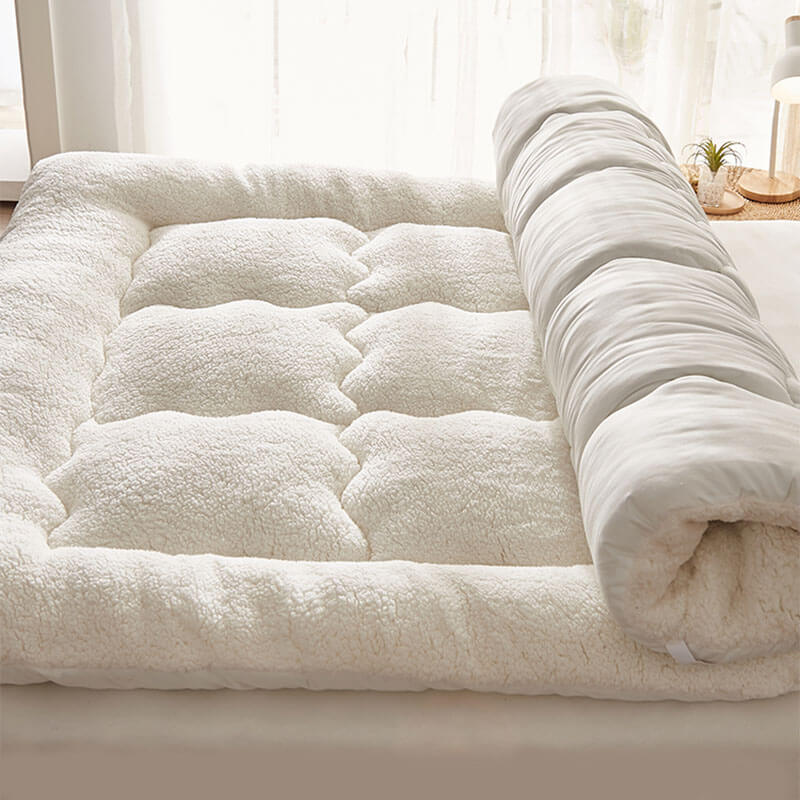 Large Cozy Lambswool Human Pet Mattress Topper