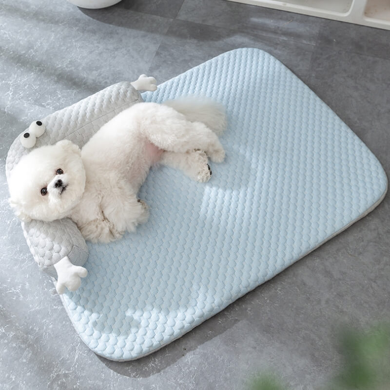 Cama para perros con protección de cuello y cama para mascotas con enfriamiento natural