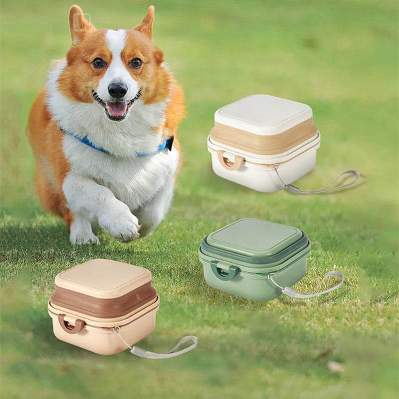 Outdoor Portable Double Bowl Folding Pet Bowl