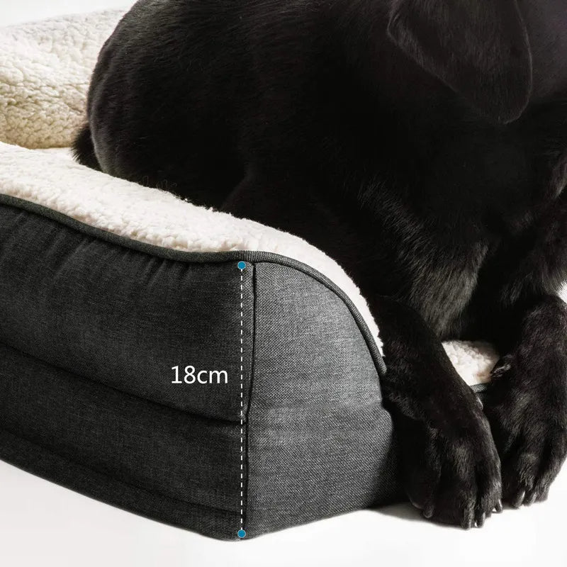 Cama ortopédica para perros de espuma viscoelástica con sofá cama para mascotas de felpa