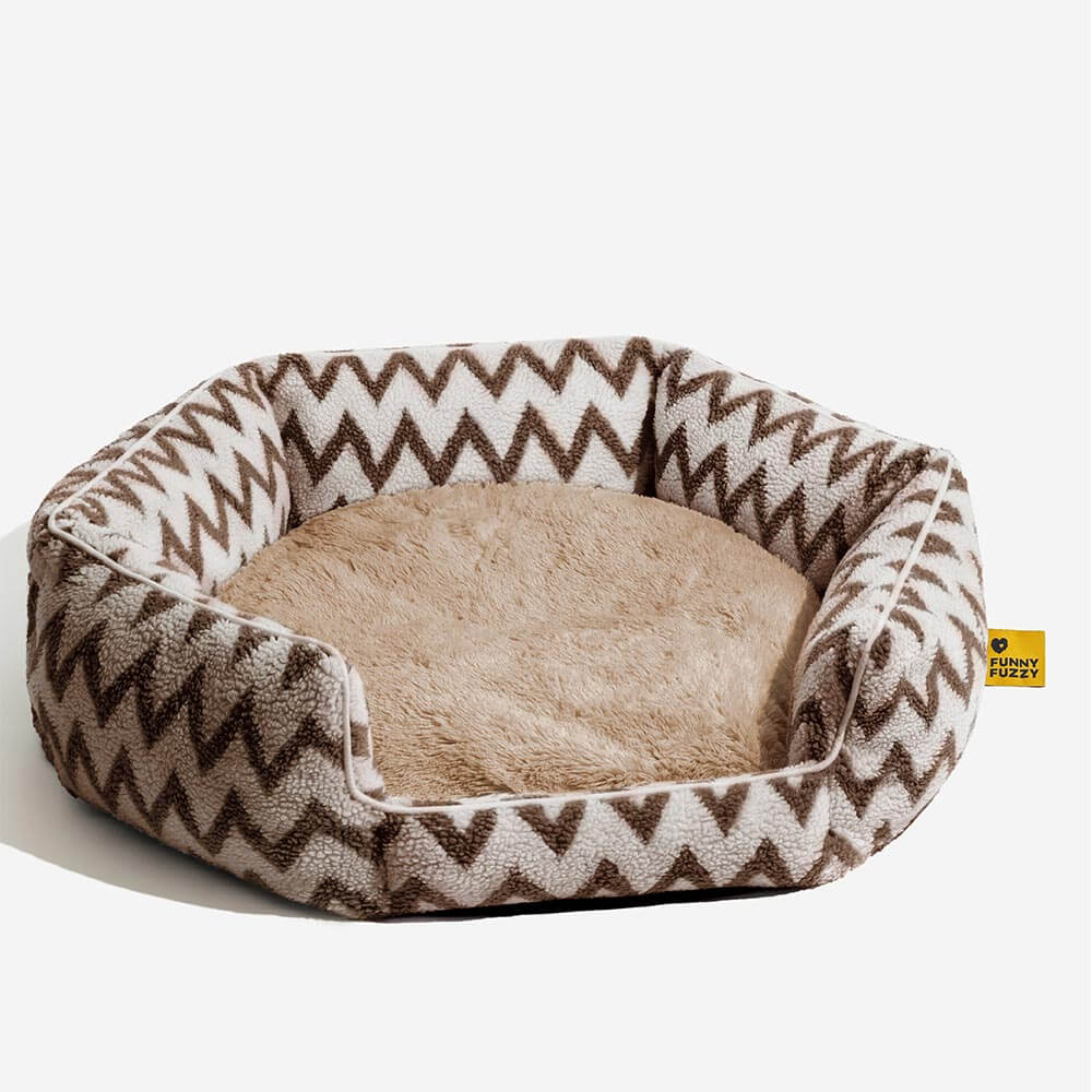 Plush Retreat Chevron Dog Bed-The Warm Hugger