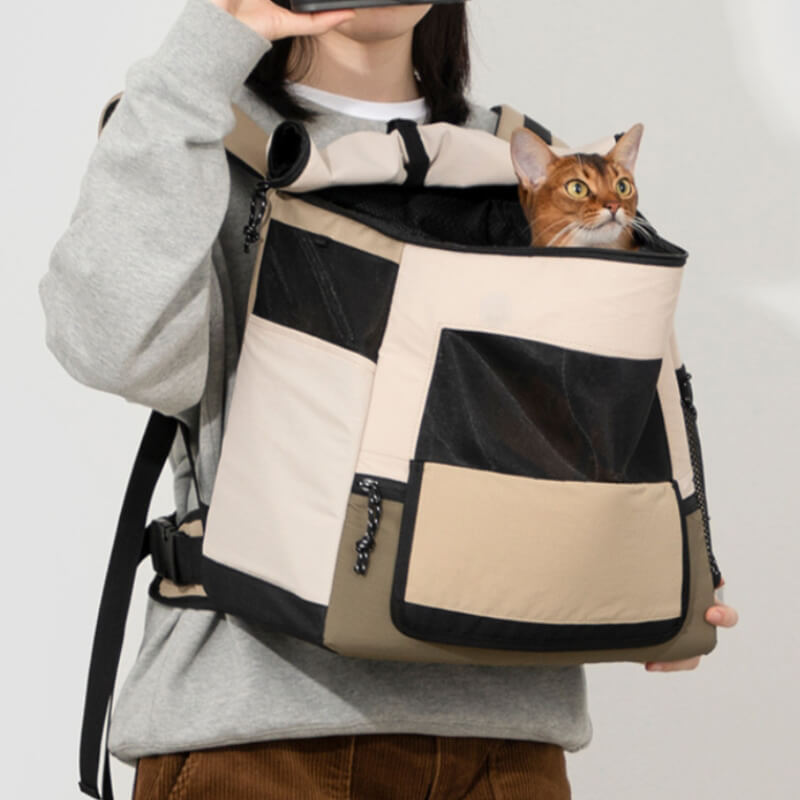 Bolsa de viaje portátil para mascotas al aire libre Mochila impermeable para gatos