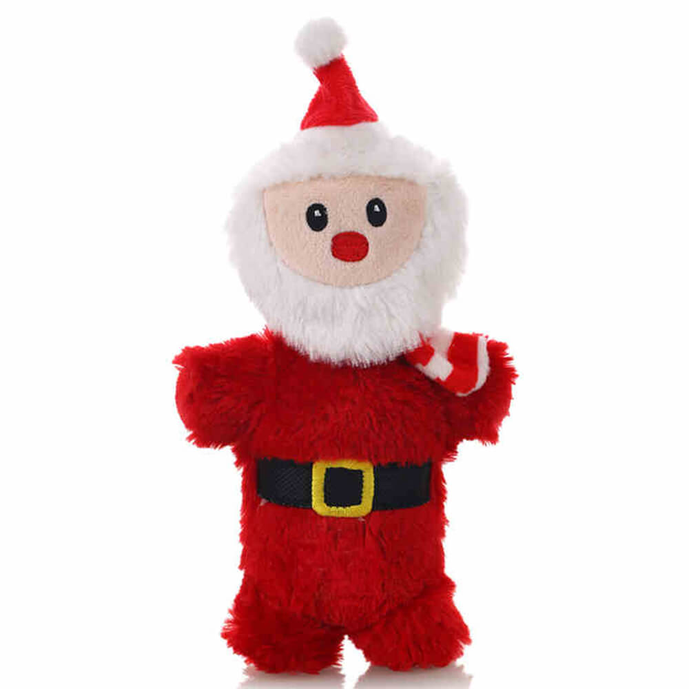 Christmas Santa Claus Doll Durable Squeaker Interactive Plush Dog Toy